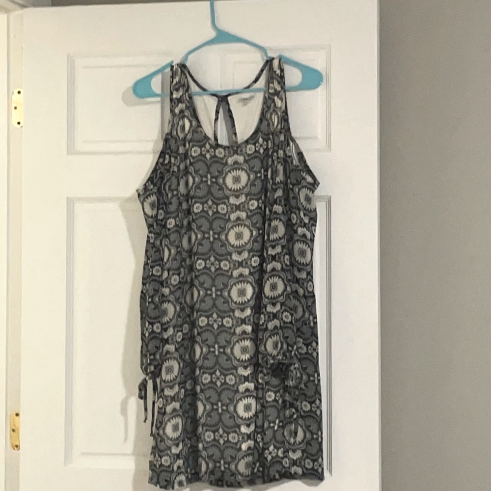 Blue floral cold shoulder dress